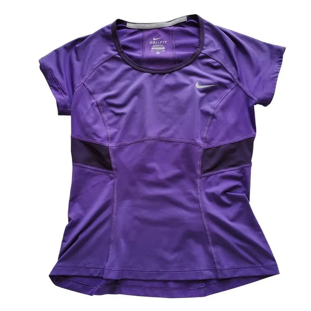 Nike Tennis Dri-Fit T-shirt with Ventilated Panels Purple Pickleball Golf Size S
